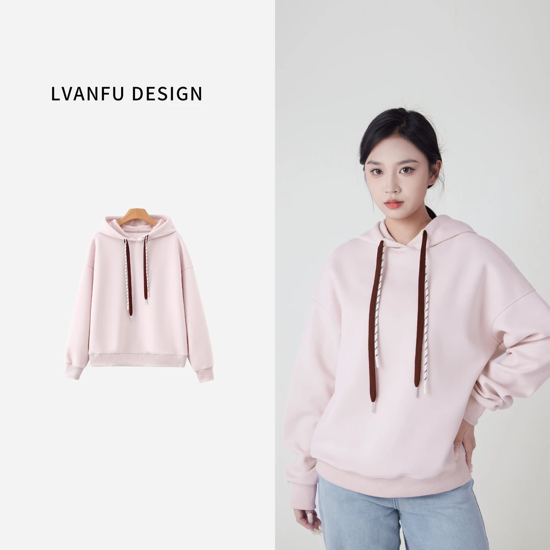 【娃娃专属】春季上新时尚设计款双帽绳连帽女士卫衣JY588A/LAP