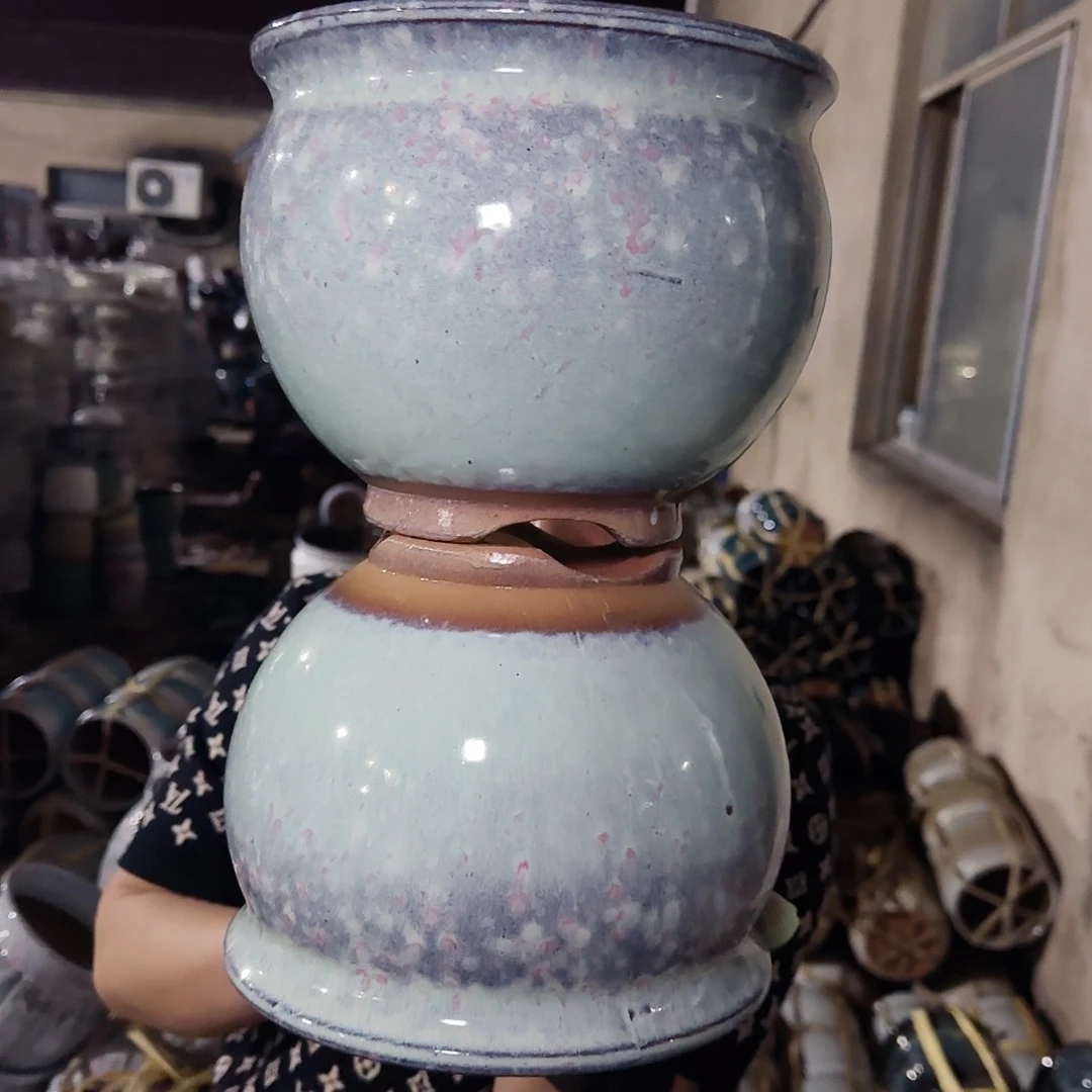 紫砂花盆高17口20