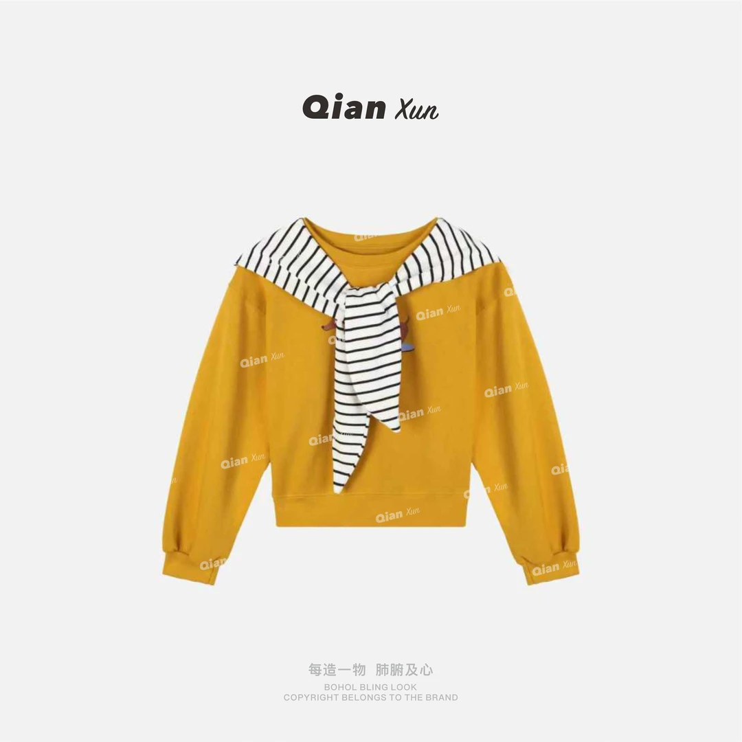 「小狗卫衣」秋季时尚休闲百搭小众设计感卫衣QXQ5WY6882A(送披肩)