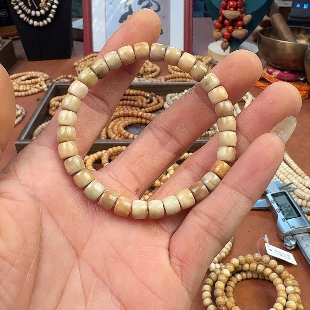 手串菩提根/象牙果龙脊菩提直切单圈带月