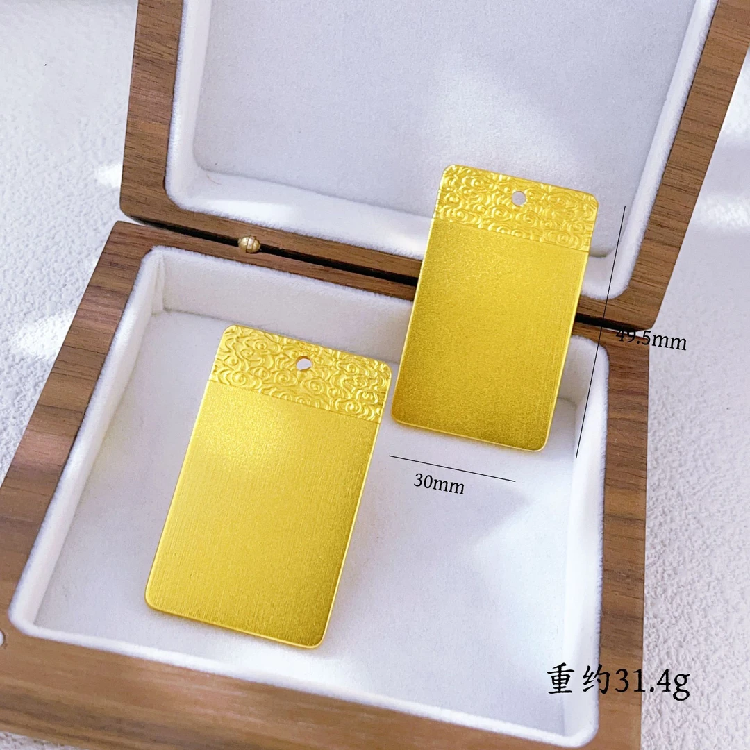 镀真金金店同款古法祥云无事牌吊坠项链毛衣链