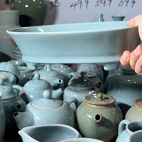 汝瓷仿古手工微瑕水仙盆福利