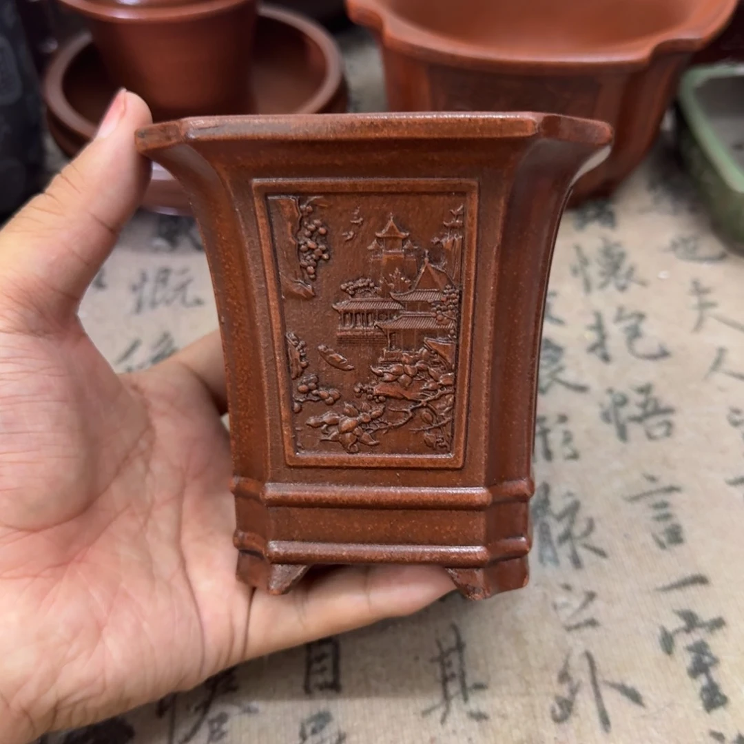 紫砂花盆9x10内经紫砂花盆