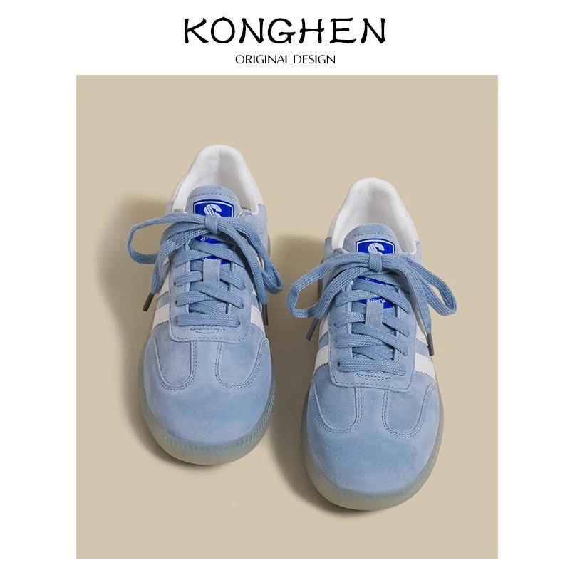 【DR官方正品】马卡龙色德训鞋2025春季海盐蓝休闲阿甘鞋洋气女鞋