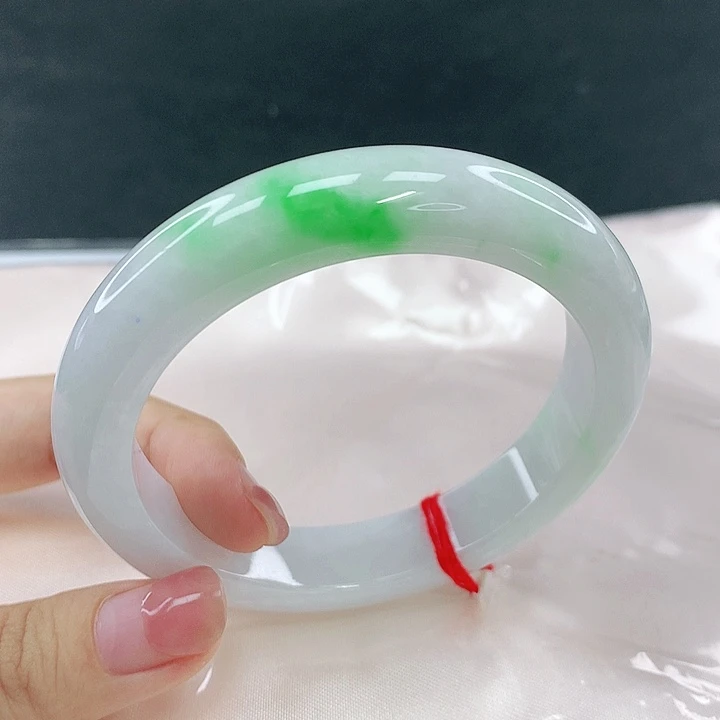 翡翠未镶嵌手镯圈59，40101