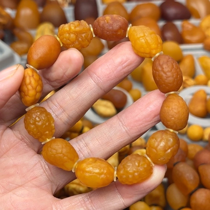 木***ⁱ琥珀未镶嵌裸石天然蜜蜡手串