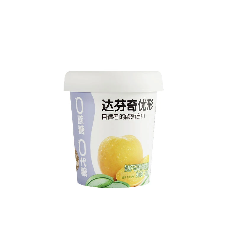达芬奇优形黄桃芦荟酸乳320ML/杯