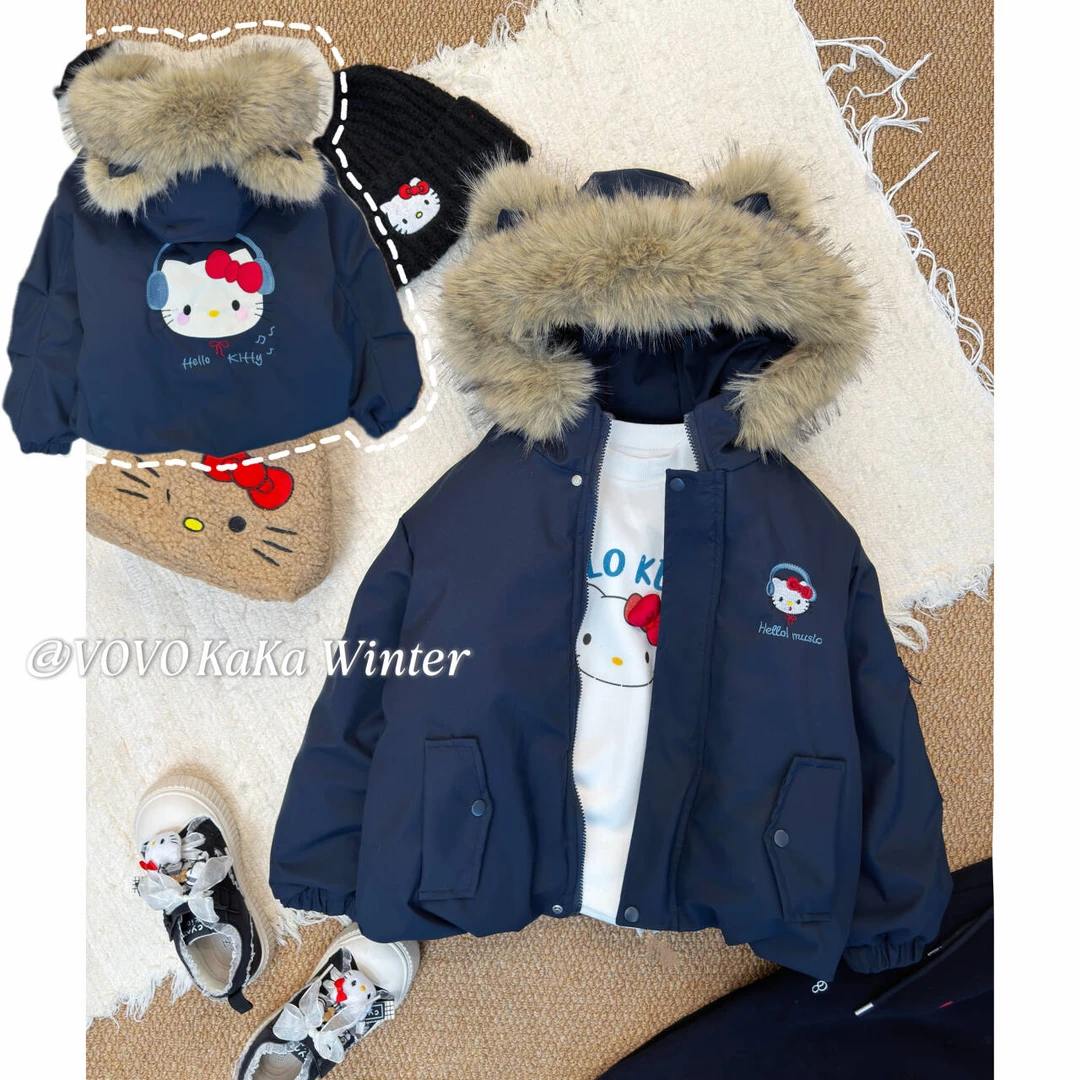 【VOVO品牌店】2025冬季设计师趣味耳朵加厚派克服外套 V52072001