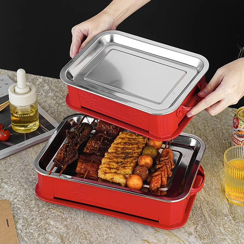 烧烤碳烤保温炉商用不锈钢加厚加热网红桌面家庭地摊烧烤店专用