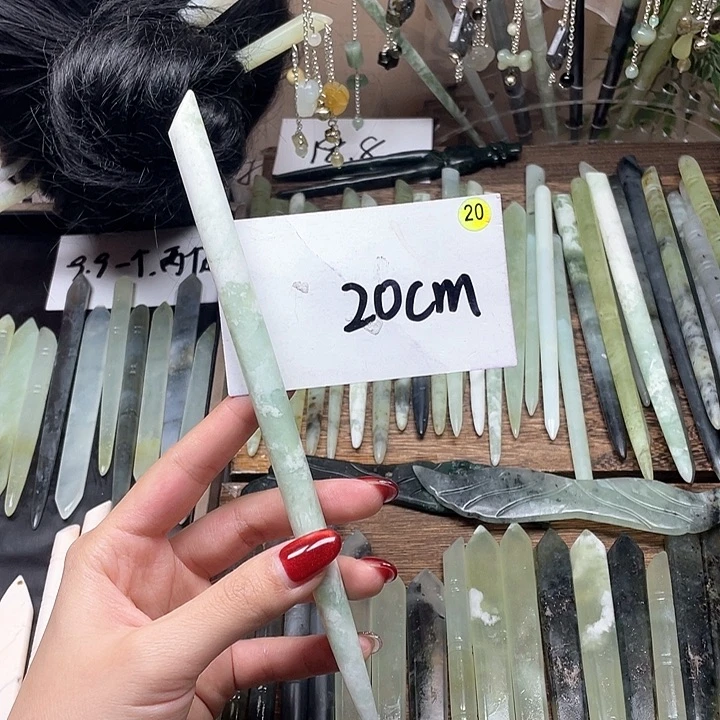 蛇纹石玉发饰合金