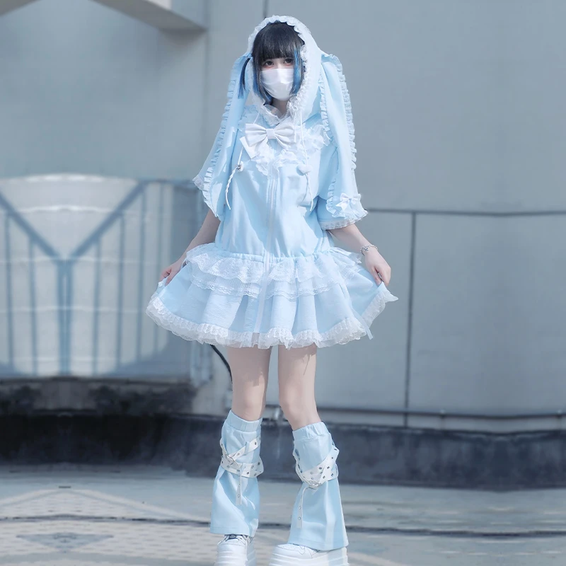 【白日梦】withpuji原创设计sweet兔耳外套蓬蓬裙双子lolita春夏