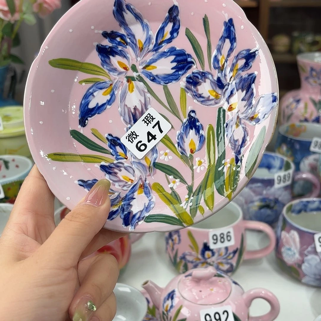 瓷片景德镇手绘高温釉下彩陶瓷茶具