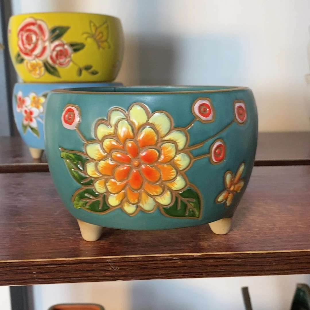 红陶韩式多肉植物花盆