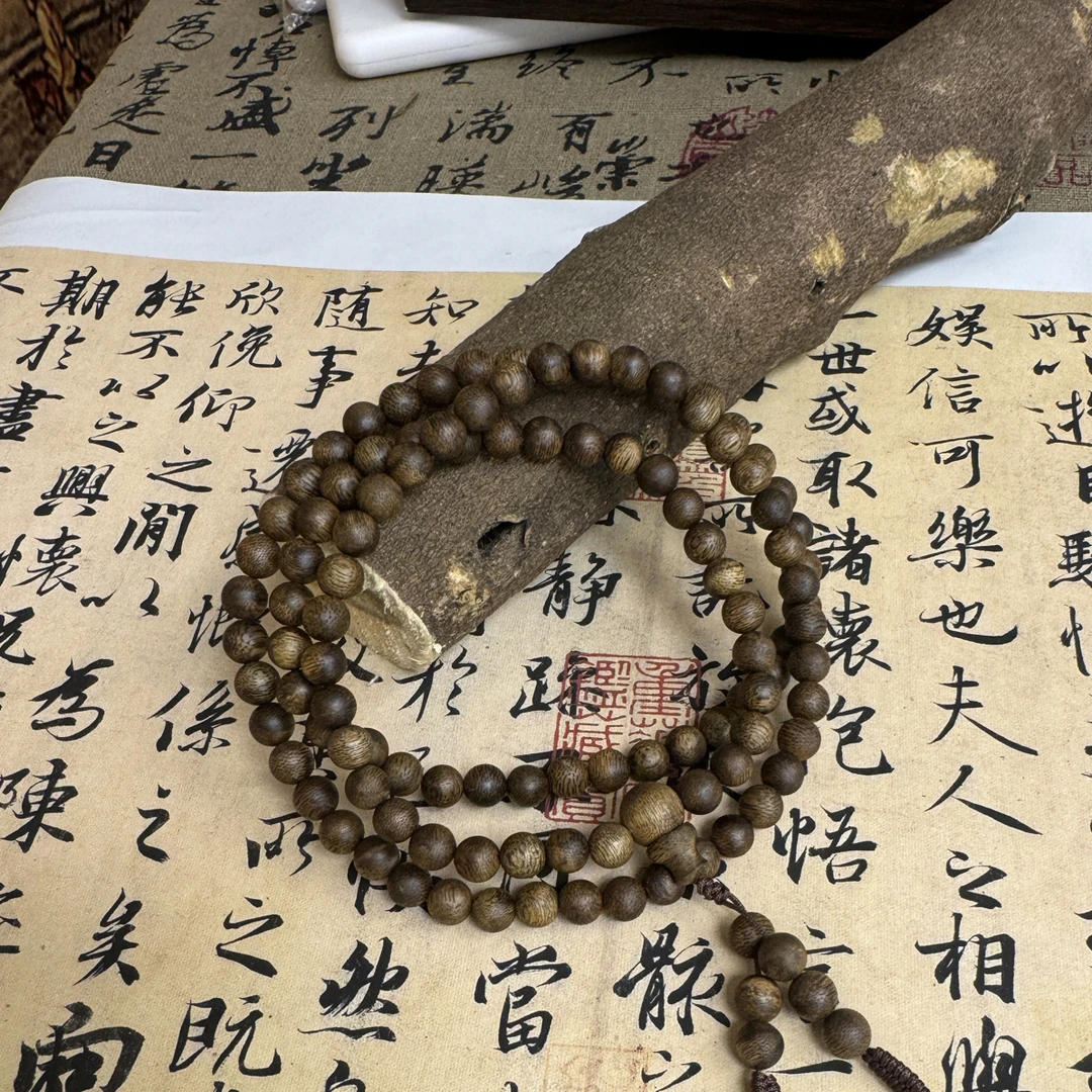 沉香沉香绿奇楠7mm圆珠长串