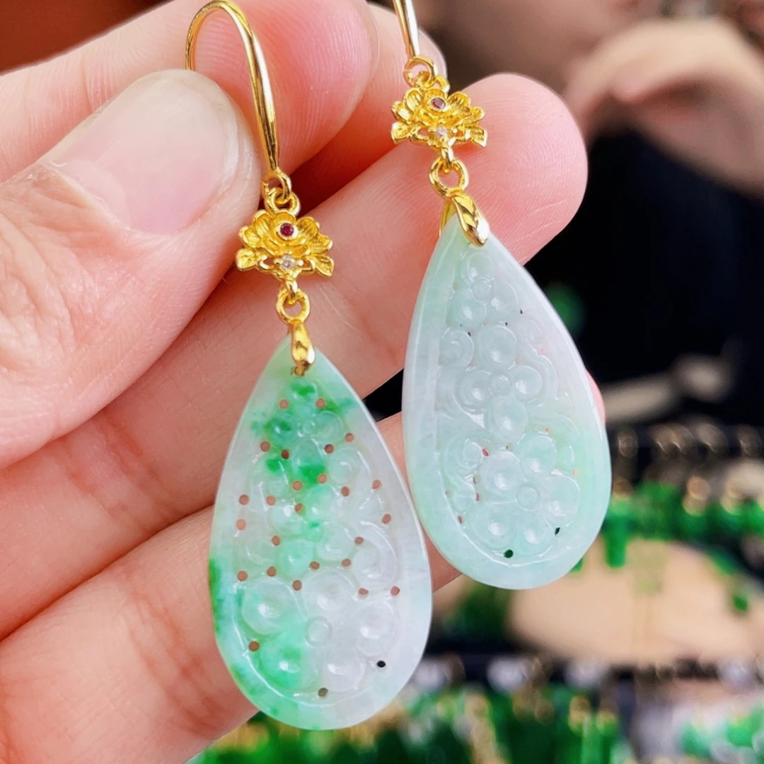 翡翠未镶嵌耳饰饰品