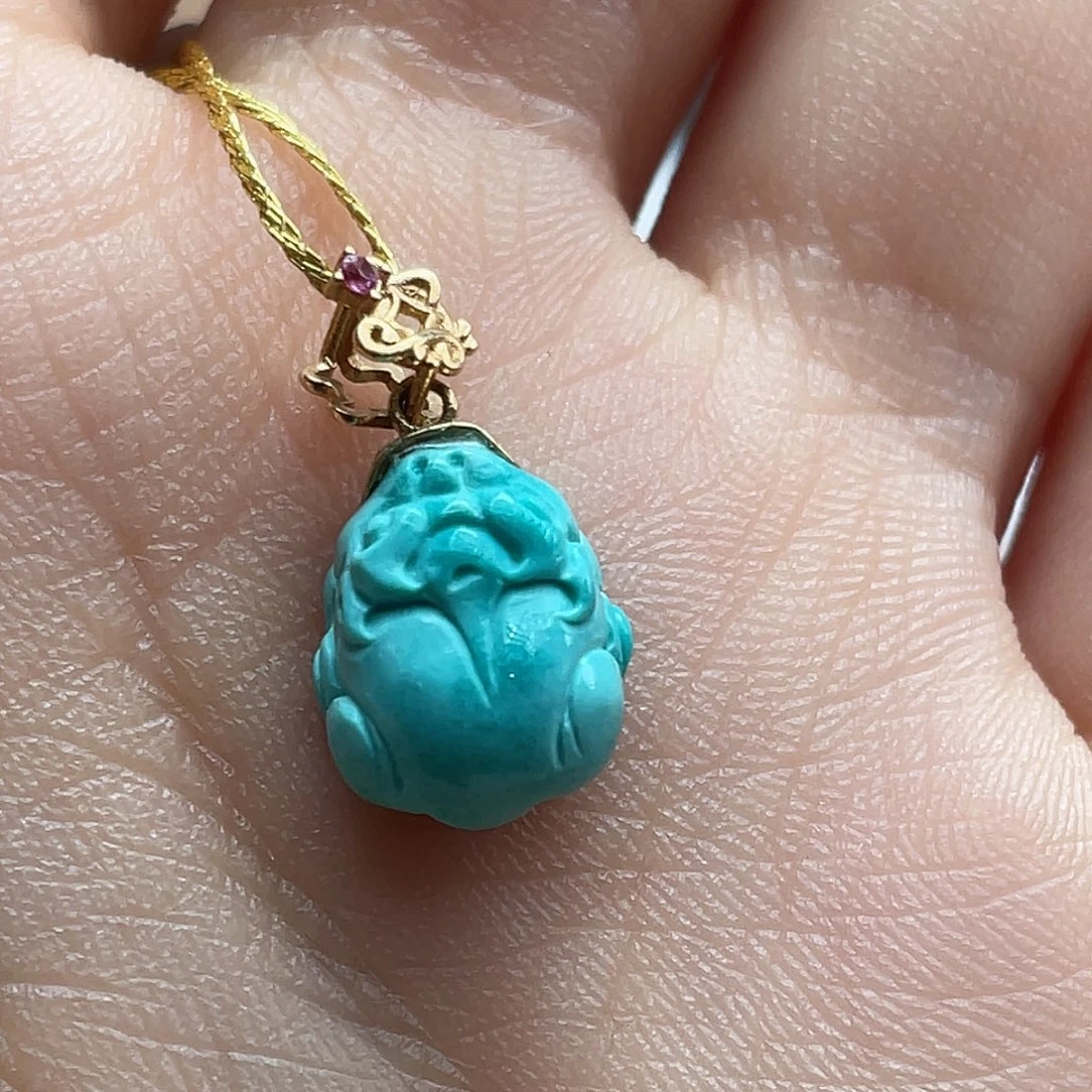 绿松石18K金镶嵌颈饰