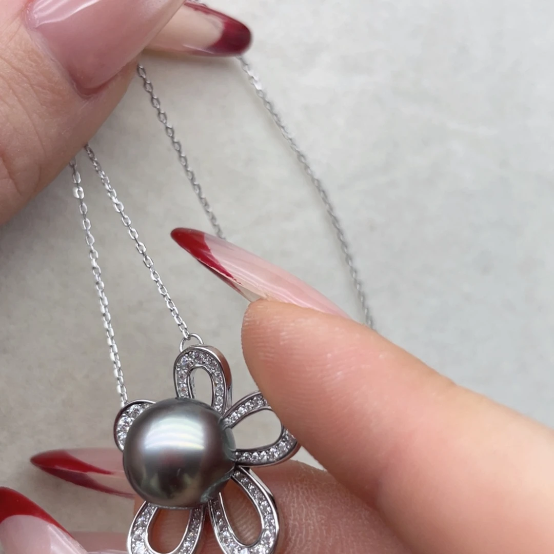 海水珍珠颈饰银S925镶嵌F78