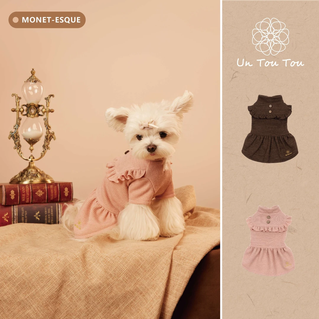 小高领针织裙比熊马尔济斯西施公主风甜美系穿搭UT25065