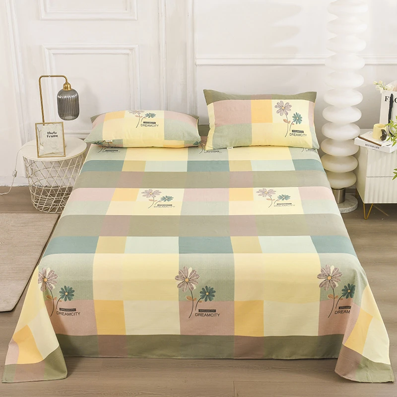 A类母婴级锦柔老粗布床单三件套软席三件套四季可用