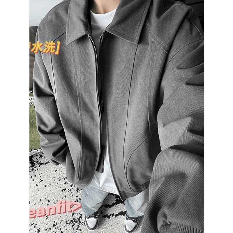 cleanfit水洗帆布哈灵顿夹克男春季美式翻领棒球服巴恩风工装外套