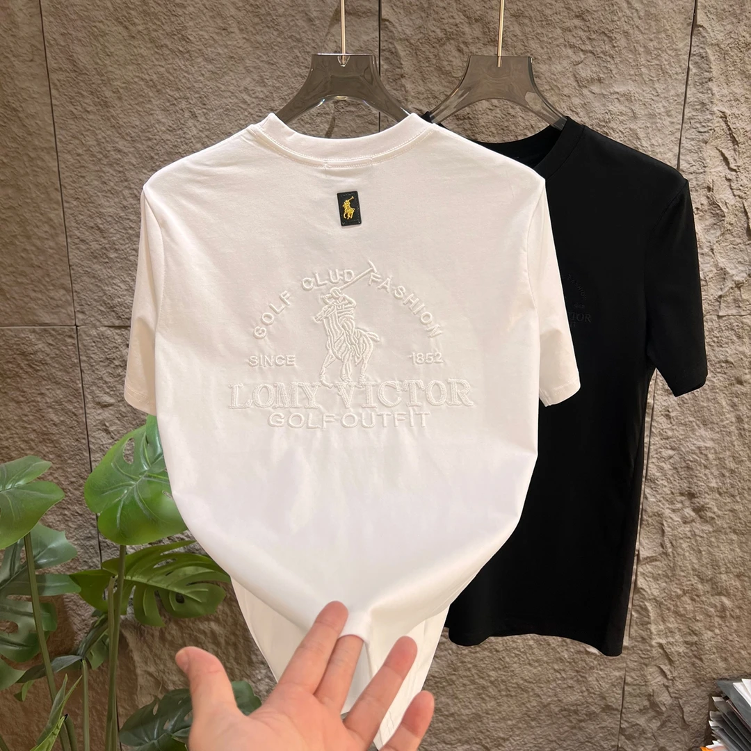 短袖男t恤高级感男装新款休闲时尚轻奢夏季半袖舒适透气刺绣上衣