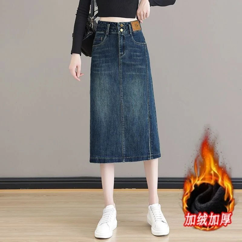 中长款裙子仔时尚新款一步高腰字秋季2025年女士半身裙包臀