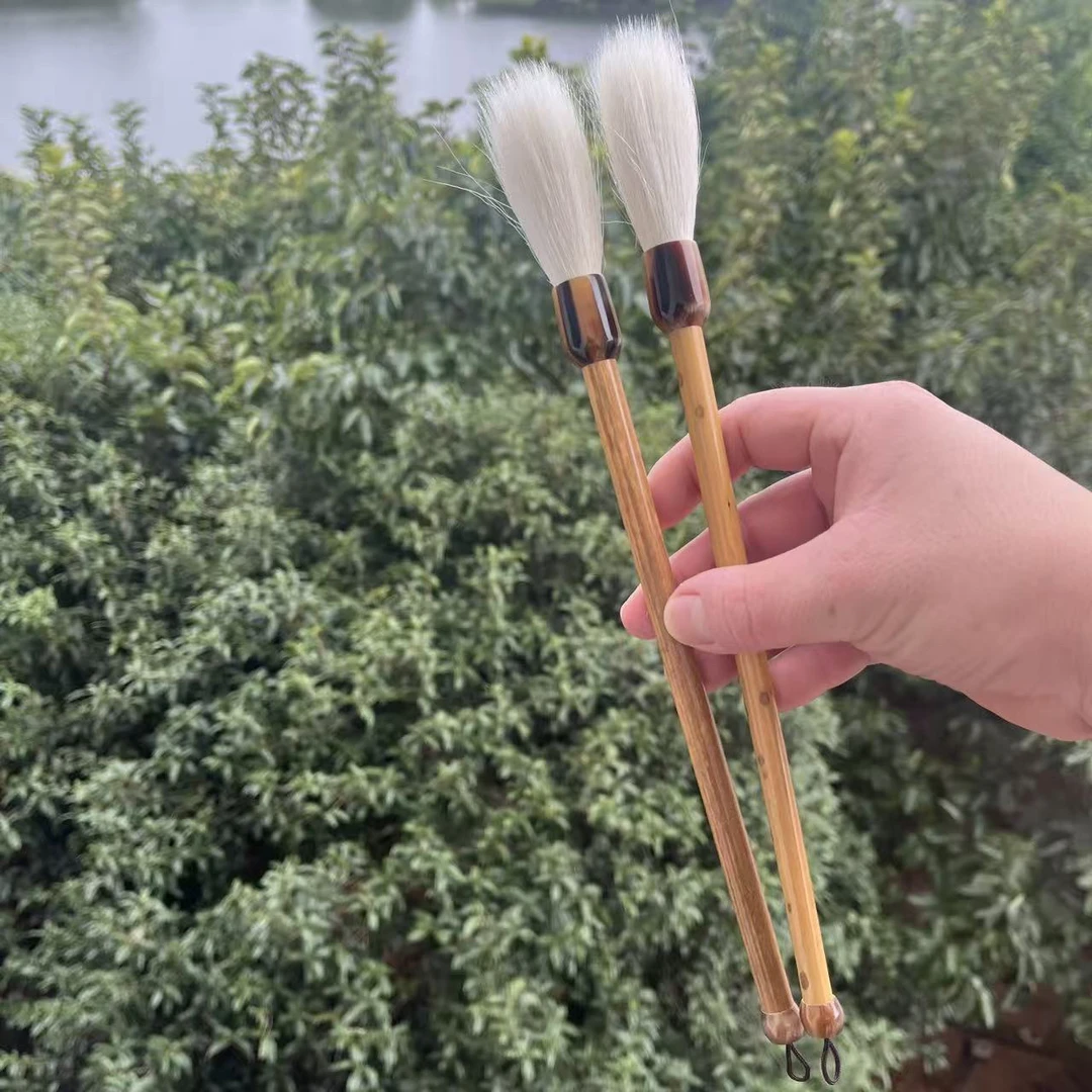 湘妃竹纯羊长锋：出锋：6.5cm 口径：1.2cm 草书隶书 篆书高质量软笔