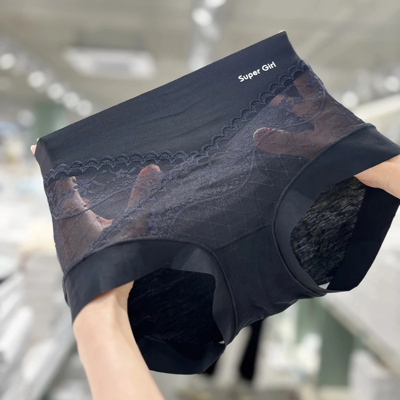 【三条装】95-135斤68373碧玉朦胧莫代尔蕾丝休闲女士内裤