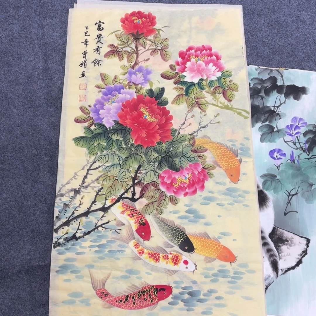 国画100×50精品手绘画画画