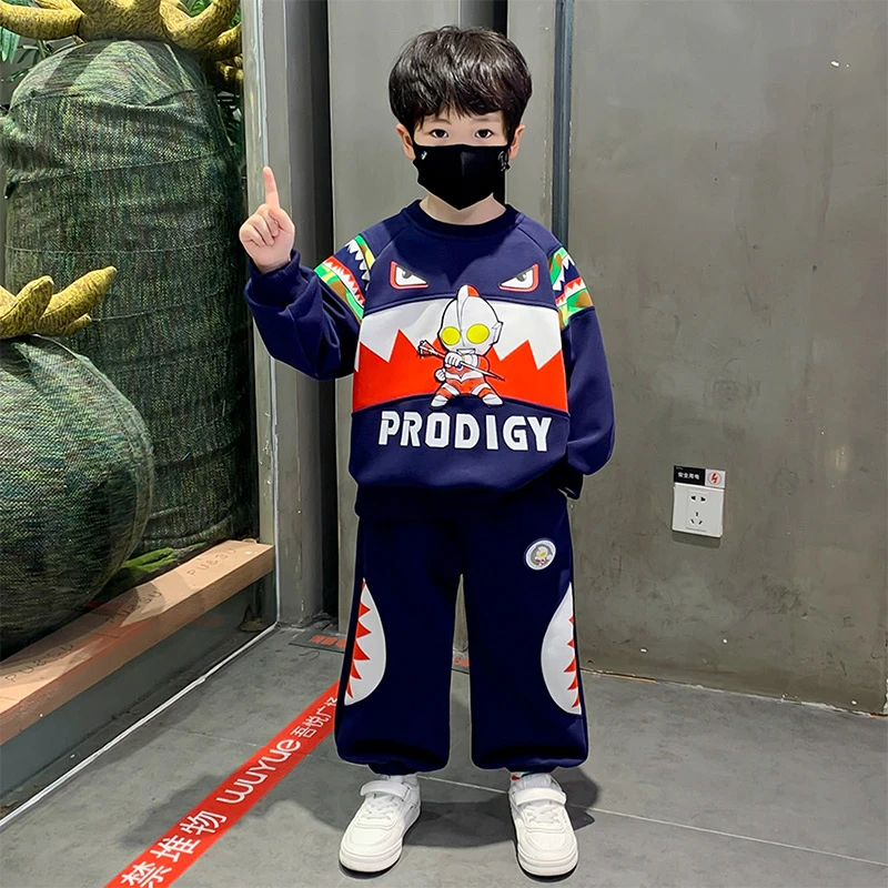 奥特曼衣服男童春秋款套装2025新款儿童秋装痞帅时髦童装帅气男孩