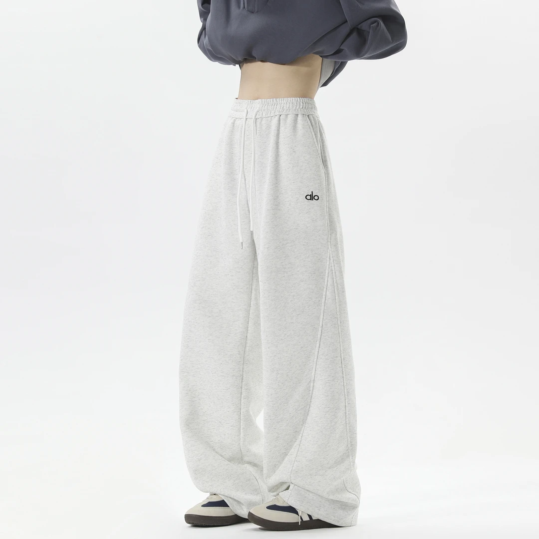 百搭字母刺绣裤子男士秋季2025年新款宽松直筒休闲卫裤