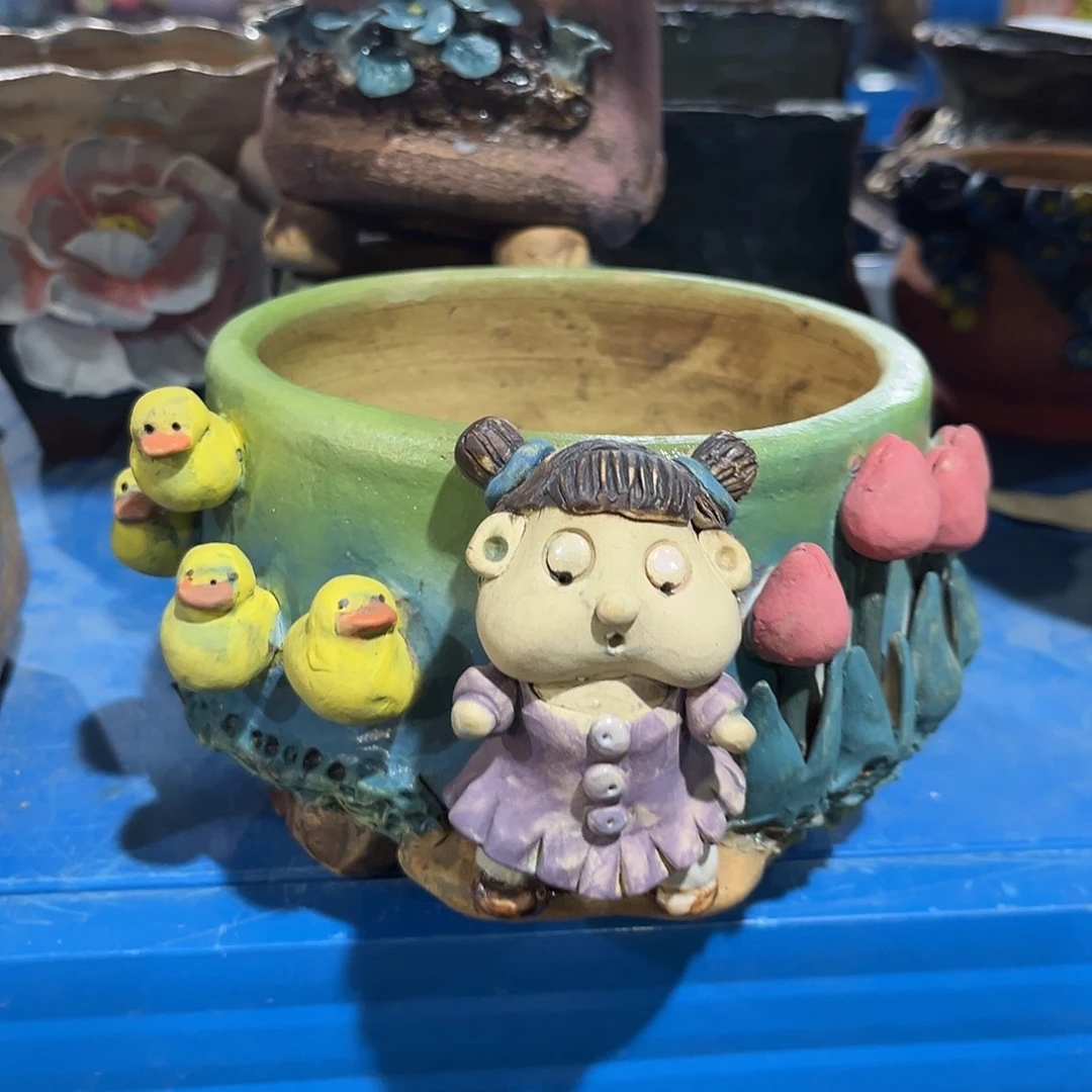 微瑕990 号陶然花器手工花盆