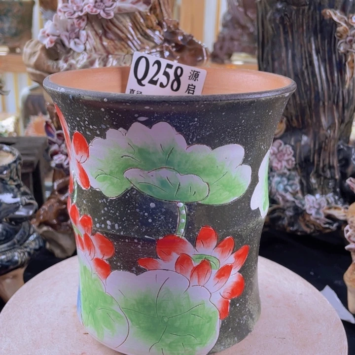 紫砂花盆景德镇陶瓷258