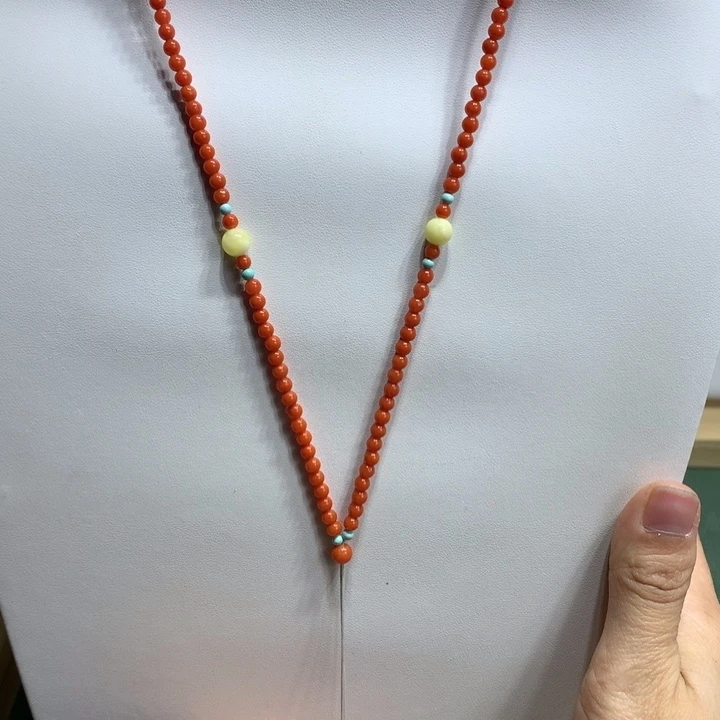 南红玛瑙未镶嵌颈饰3.8mm