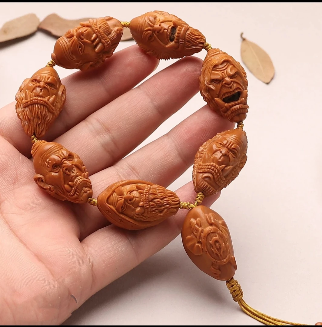 魔兽世界橄榄核手串动漫游戏版本2.0✖️3.0cm手工雕刻新款