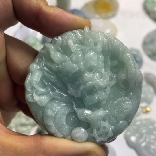 翡翠颈饰未镶嵌缅甸天然翡翠A货