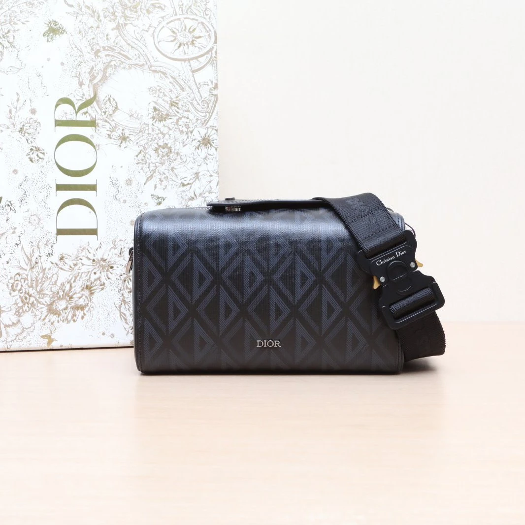 99新 DIOR/迪奥 小花攀攀 黑色 2022 信使包软盒子包