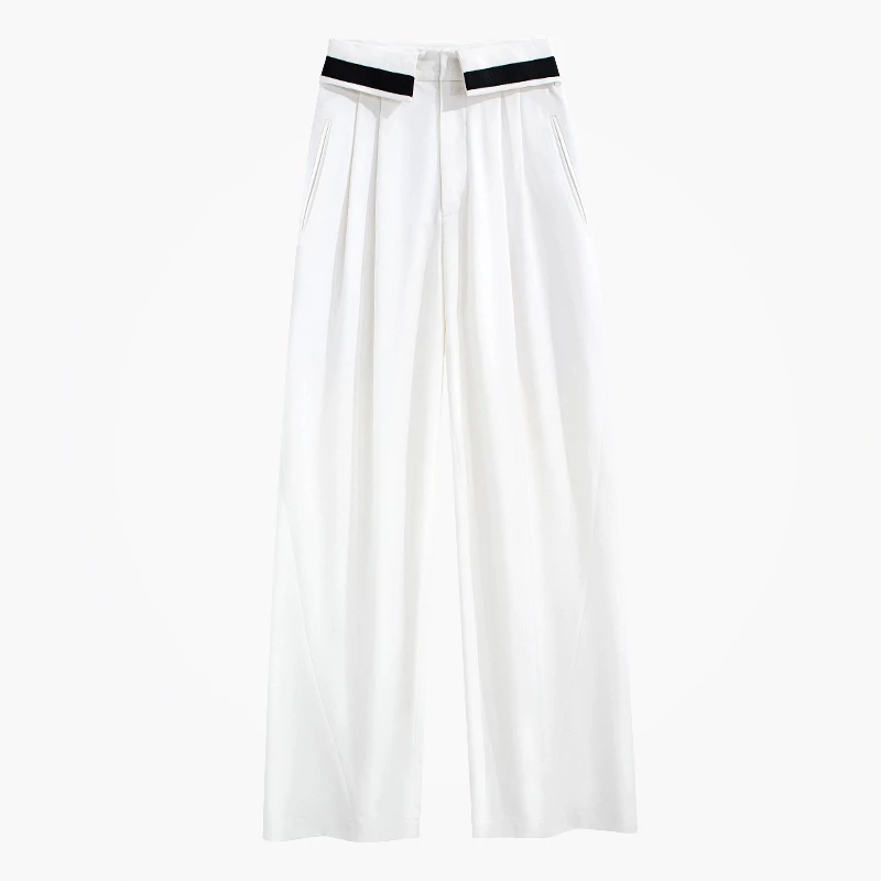 【画界】VAVZ翻边腰双褶长裤QK2469