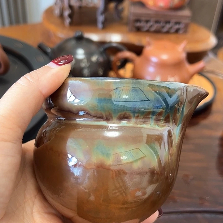 壶建水紫陶柴烧公道杯