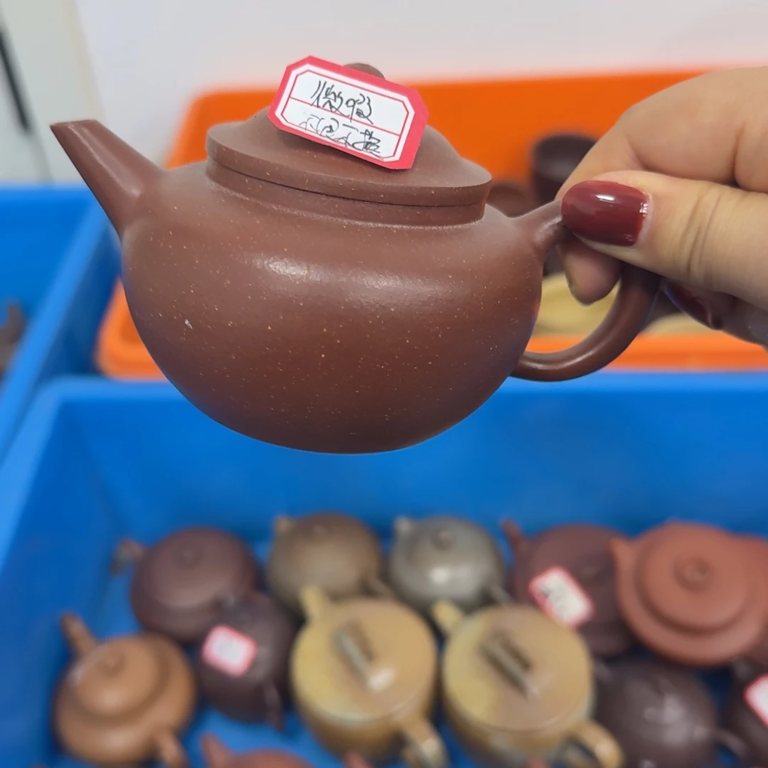 紫砂茶壶黄龙山原矿红降坡190