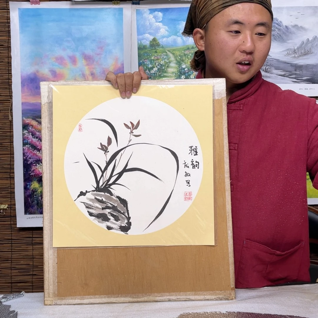 油画行路人小院绘画作品竞拍