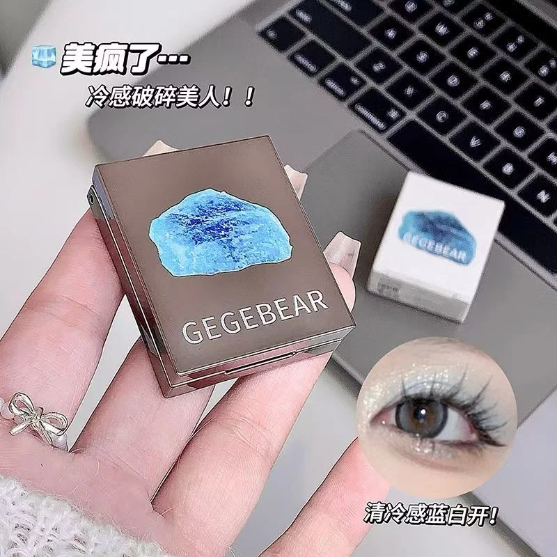 藕调灰粉巨消肿!多用粉水晶粉眼影轻奢珠光爆闪碎钻眼部提亮自然