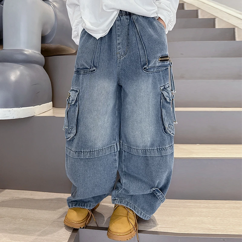 童装男童秋装裤子2025儿童中大童潮酷痞帅休闲裤男孩春秋牛仔裤