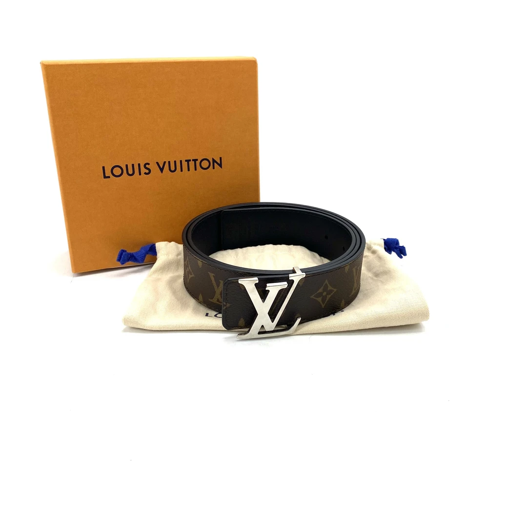 全新未使用 LouisVuitton/路易威登 棕老花银扣腰带 尺码95
