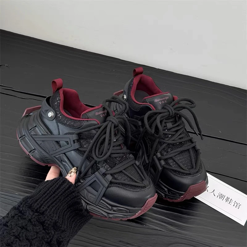 【鞋爱】786-15新款百搭增高加绒冬款运动小老爹鞋女鞋