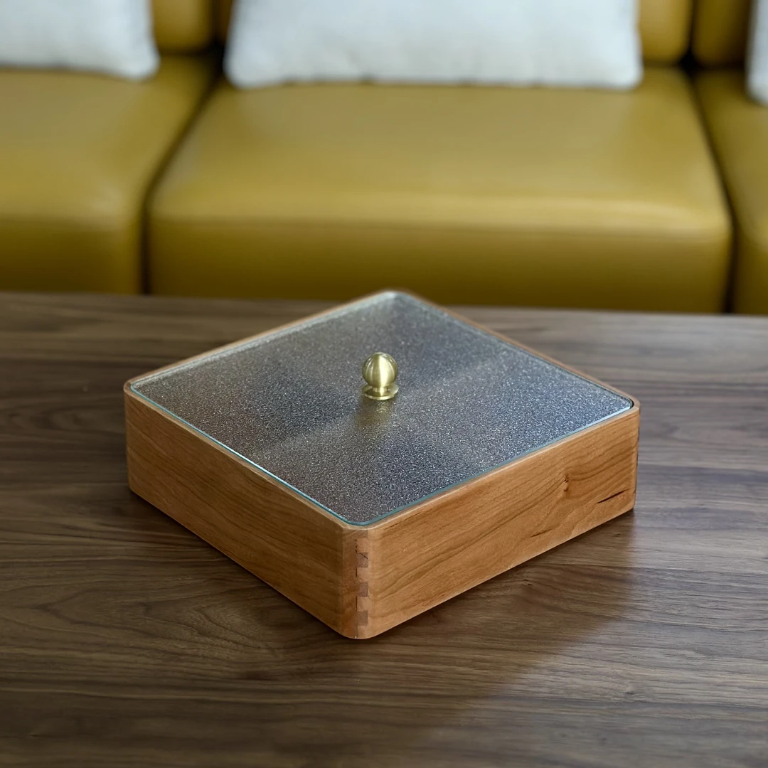 南天门家具 北美红樱桃木大号糖果盒收纳四宫格家用收纳盒