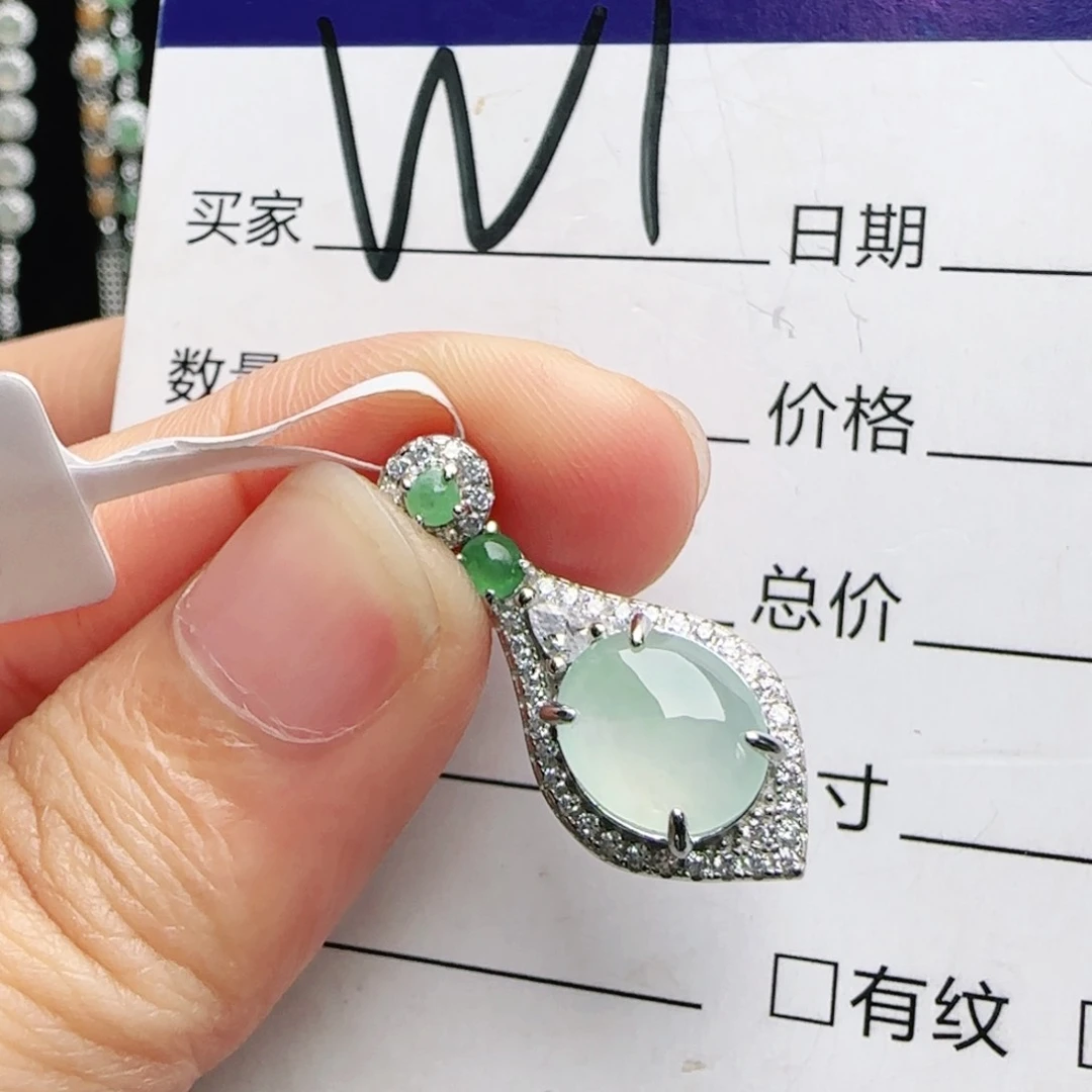 银S925镶嵌手链翡翠