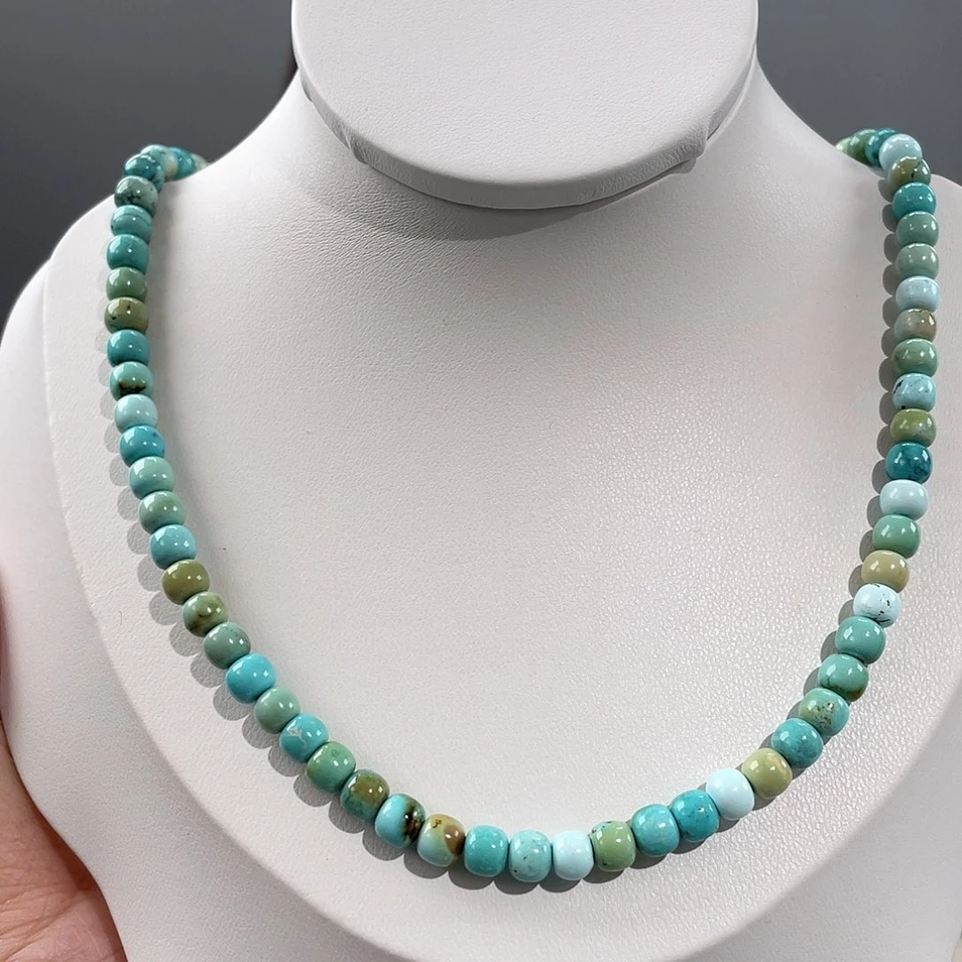 绿松石未镶嵌炫彩锁骨卡5.8