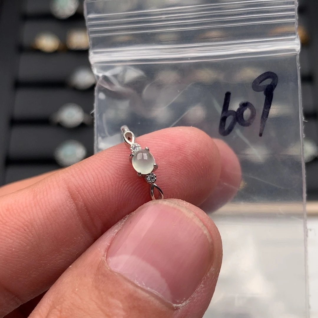 翡翠银S925镶嵌戒圈609