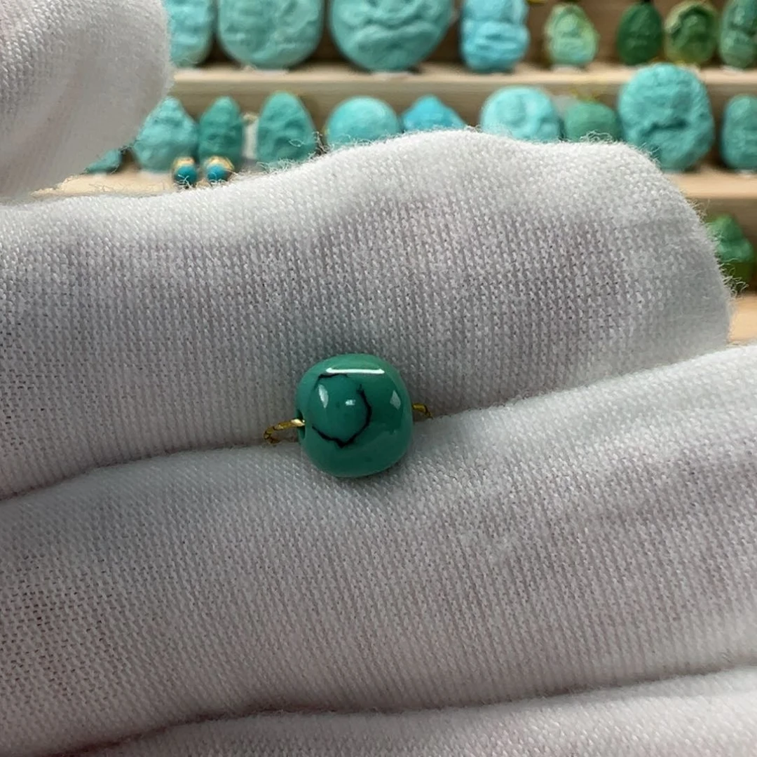 未镶嵌绿松石老型珠7.1x6.3mm